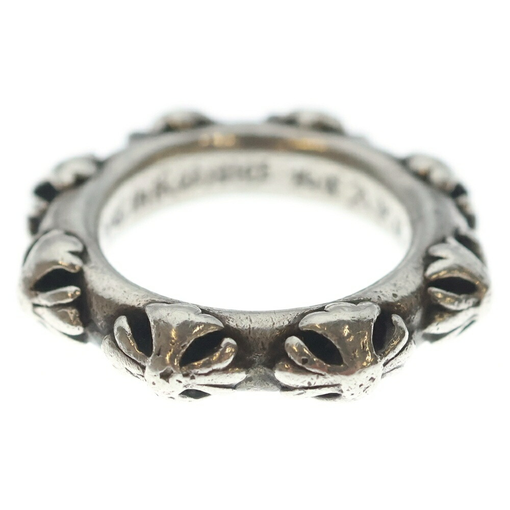 CHROME HEARTS(クロムハーツ) 大きさ:14.0号 CROSS BAND はりつけ台ダンス楽隊 輪っか しろがね色 BCA342【中古】【度合いB】【色つやしろがね色】【取りまわしバス発着場原宿】