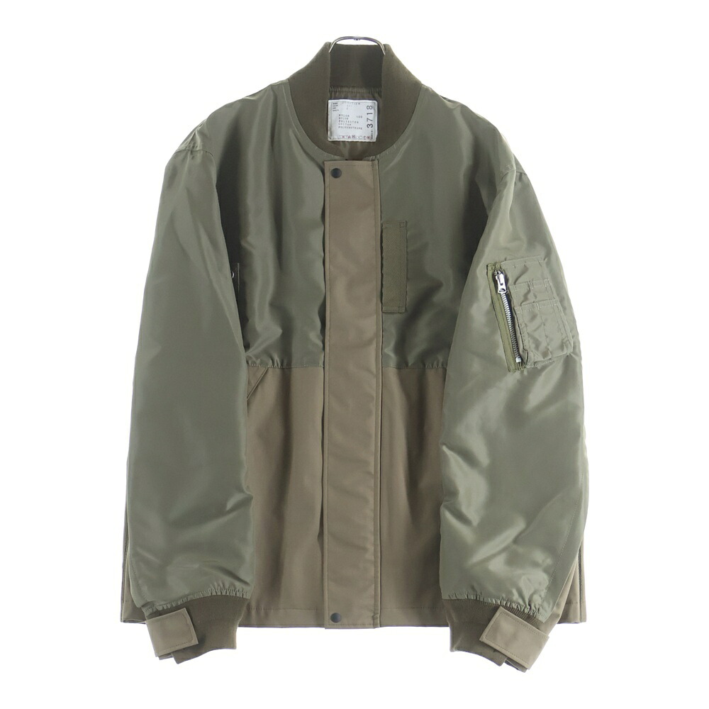 Sacai(サカイ) 大きさ:2 Nylon Twill x Grosgrain Blouson ナイロンツイル 上衣 上衣 カーキ 25-03718M【中古】【座標軸A】【色合いカーキ】【取りまわしバス発着場BRING有楽町マルイ店】