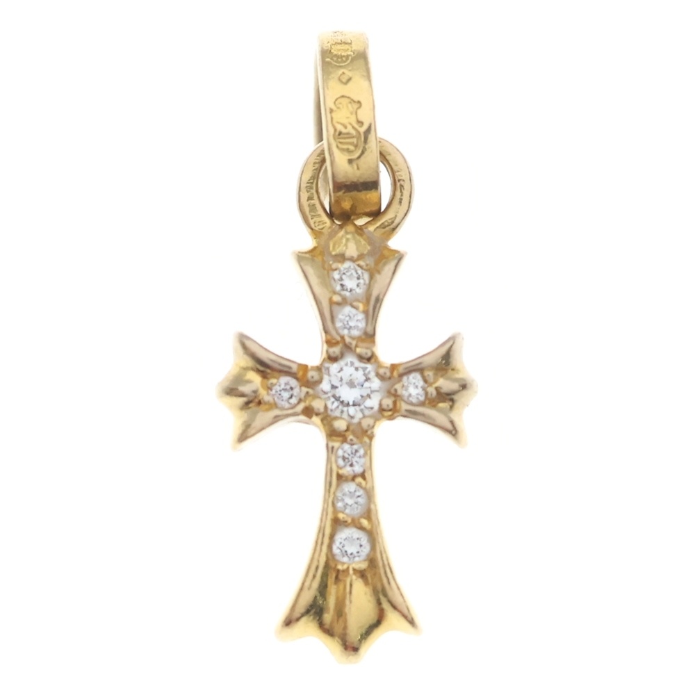 CHROME HEARTS(クロムハーツ) 22K CRS BBYFAT P/DIA ベイビーファットクロス PAVE金剛石 シャンデリヤとっ始め ゴールド BCA035【中古】【度合いB】【色つやゴールド】【取りまわしバス発着場原宿】