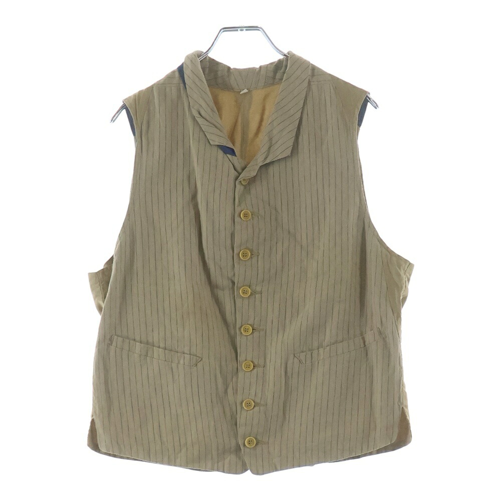 MISTER FREEDOM(ミスターフリーダム) サイズ:38 STRIPE HACENDADO WAISTCOAT ストライプ ベスト ベージュ/ネイビー SC12783N/A【中古】【程度B】【カラーベージュ】【取扱店舗AWESOME高円寺店】|ブランド買取・販売 BRING