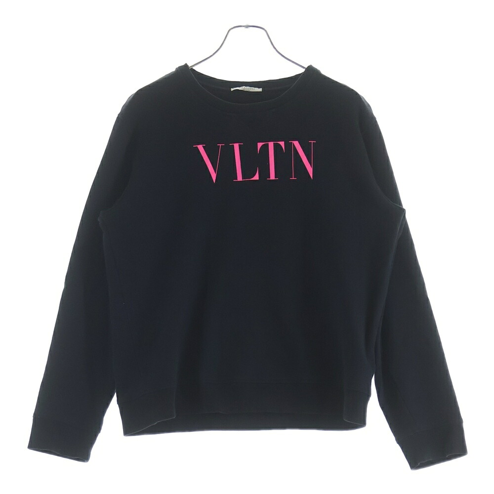 VALENTINO(ヴァレンティノ) 大きさ:S ロゴタイプ刷り上げる クルーネックスウェットトレーナー UV3M10G3TV 黒いこと【中古】【座標軸B】【色合い黒いこと】【オンライン制限事項商いもの】