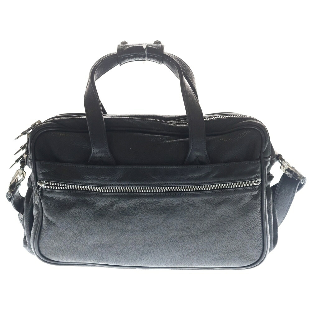 CHROME HEARTS(クロムハーツ) DIAPER BAG LEATHER SHOULDER 2WAY BAG ダイパー なめし革 肩肉 ハンドバック 黒いこと【中古】【度合いB】【色つや黒いこと】【取りまわしバス発着場渋谷】