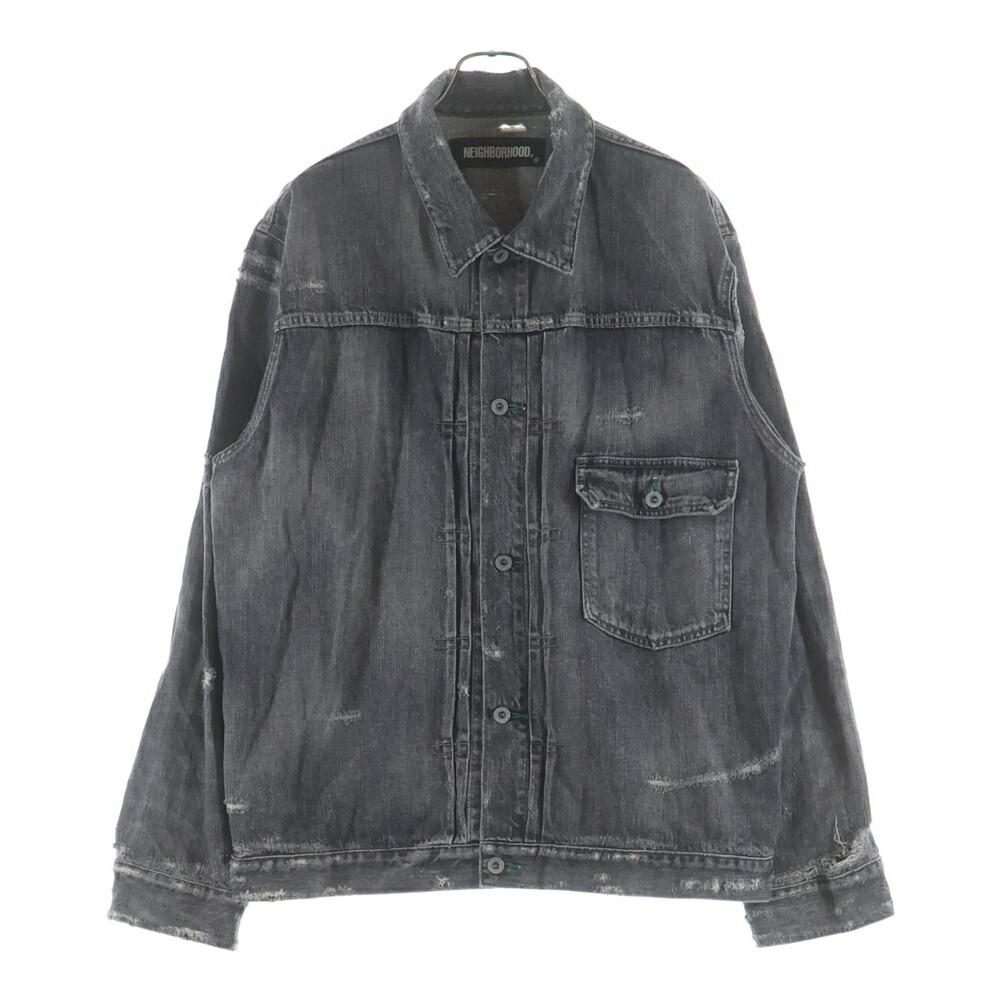 NEIGHBORHOOD(ネイバーフッド) 大きさ:XL 20AW SAVAGE STOCKMAN TYPE-A デストロイ産業 ジーンズ上衣 薄墨色 202XBNH-JKM02【中古】【座標軸B】【色合い薄墨色】【取りまわしバス発着場渋谷】