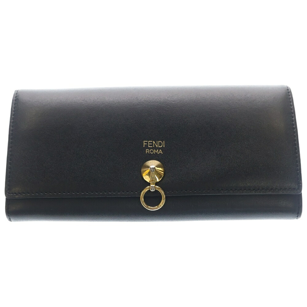 FENDI(フェンディ) 大きさ:－ バイザウェイ コンチネンタルウォレット ロングウォレット 歌留多入れもの 長紙入れ 黒いこと なめし革 ゴールド金具【中古】【座標軸B】【色つや黒いこと】【取りまわしバス発着場渋谷】