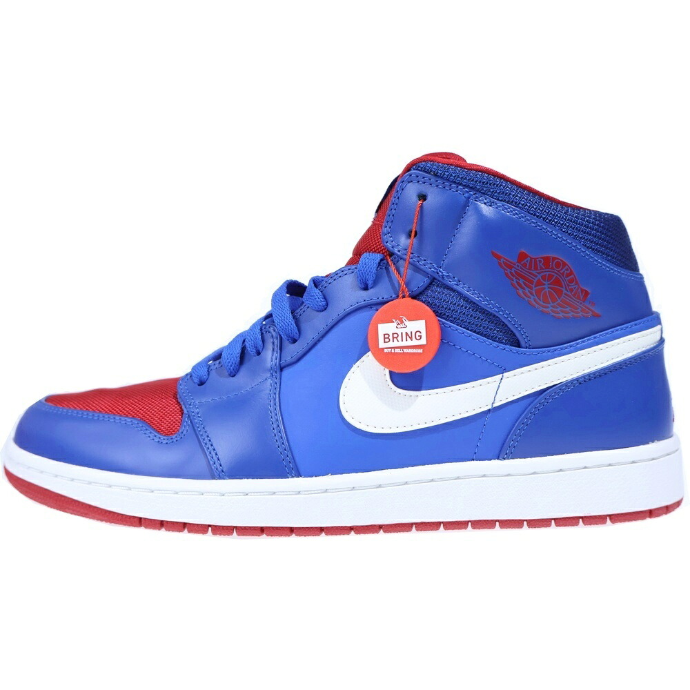 NIKE(ナイキ) 大きさ:30.5珊 AIR JORDAN 1 MID DETROIT PISTONS エアジョーダン1 デトロイトピストンズ ハイカットスニーカー 青碧/赤いこと US12.5/30.5珊 554724-407【新古品/中古】【度合いS】【色つや青碧】【取りまわしバス発着場BRING KICKS】
