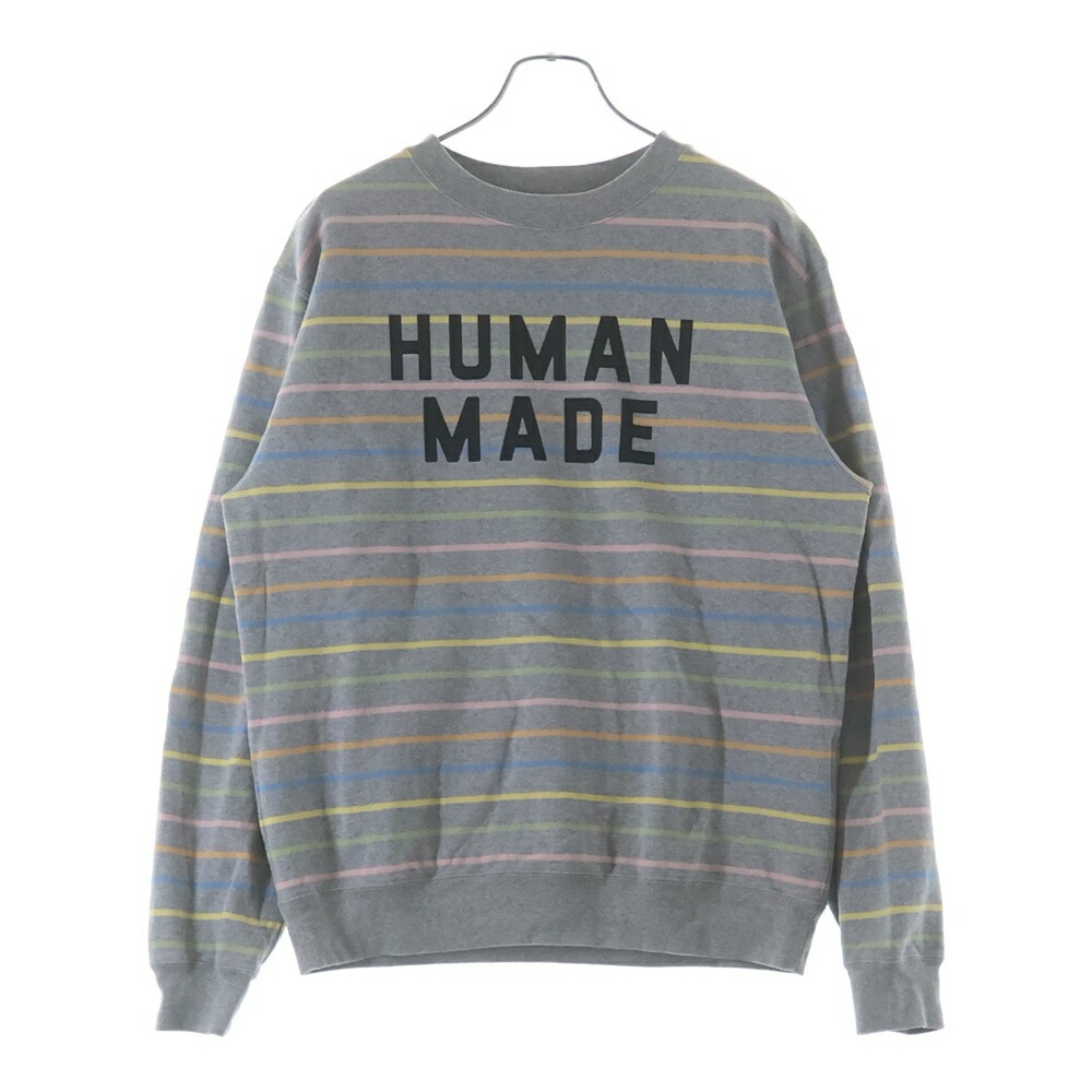 HUMAN MADE(ヒューマンお手伝いさん) 大きさ:M MULTI STRIPED SWEATSHIRT マルチ縞模様 汗水 マルチ色合い HM31CS010【中古】【座標軸A】【色合いマルチ色合い】【取りまわしバス発着場BRING梅田茶屋町店】