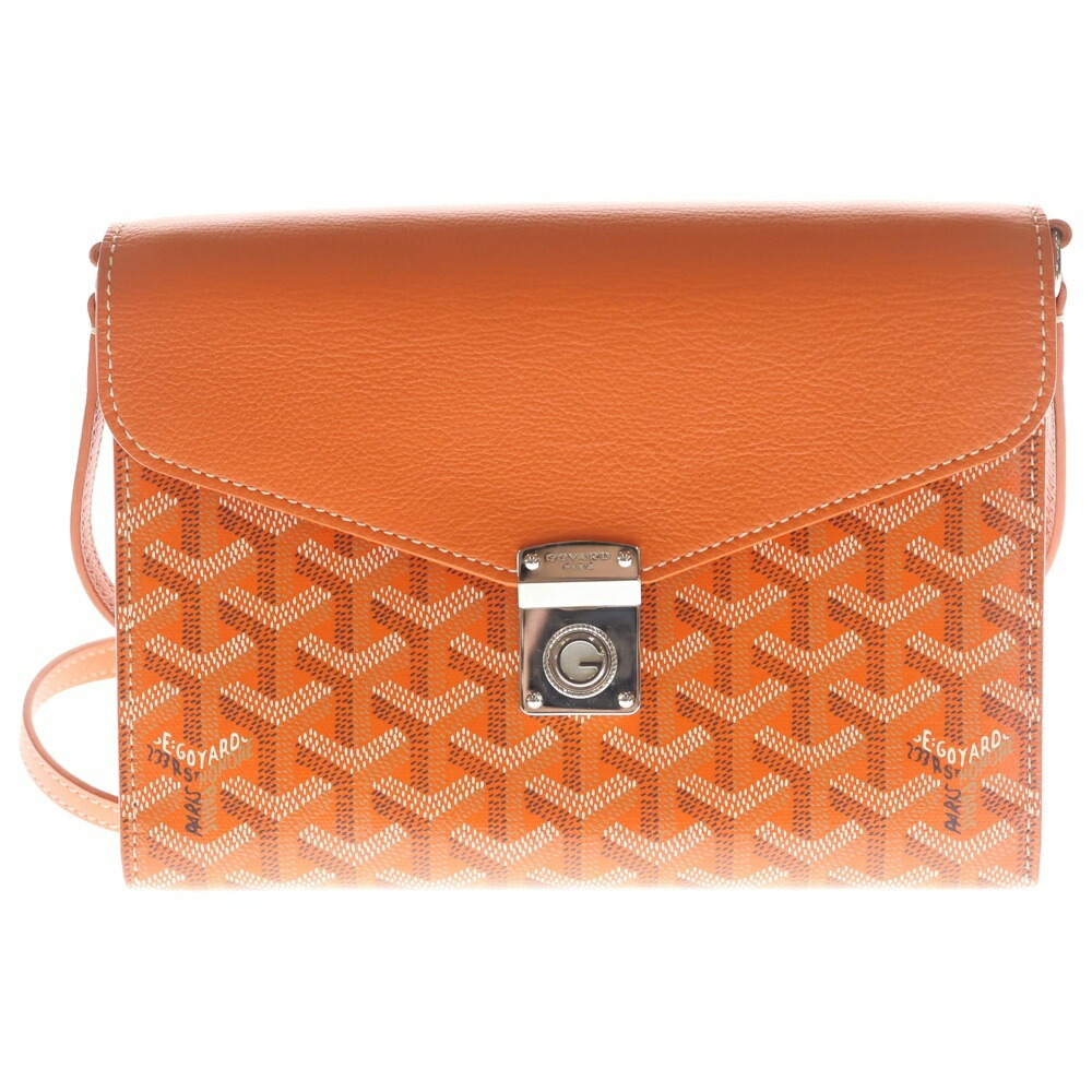 GOYARD(ゴヤール) サイズ:- シープル ポーチPM ショルダーバッグ レザー×PVC オレンジ シルバー金具【中古】【程度B】【カラーオレンジ】【取扱店舗BRING心斎橋店】