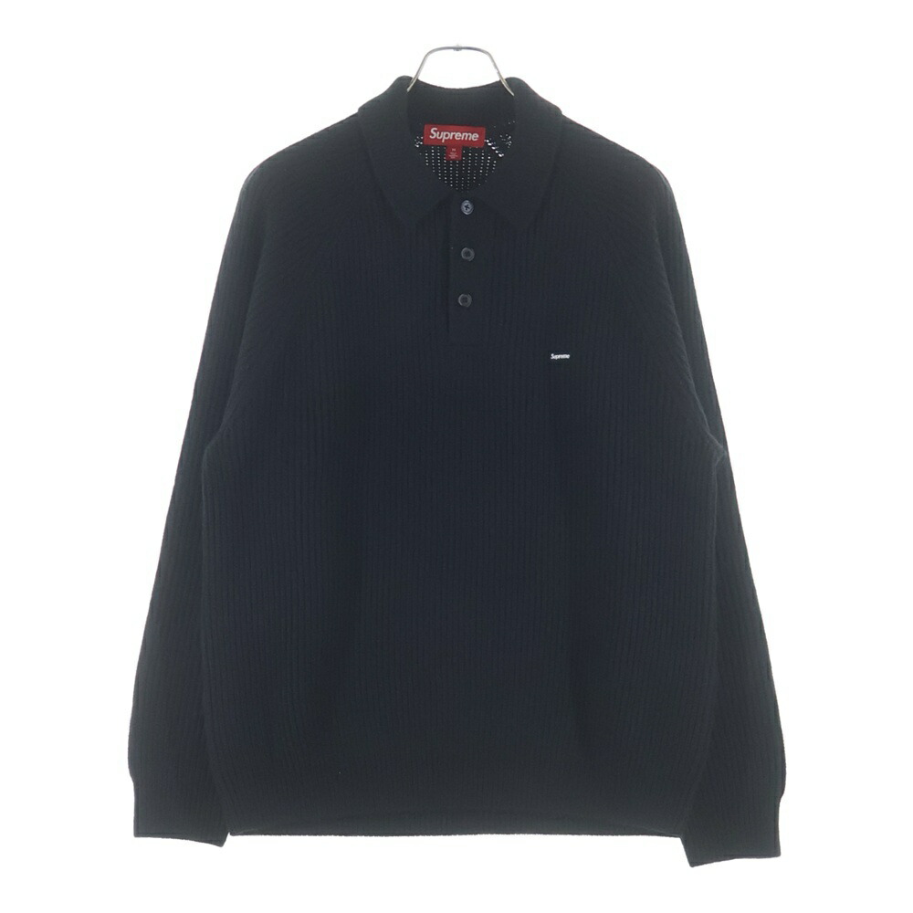 SUPREME(シュプリーム) サイズ:M 25AW Small Box Polo Sweater スモールボックス ポロニットセーター ブラック【中古】【程度A】【カラーブラック】【取扱店舗BRING札幌店】