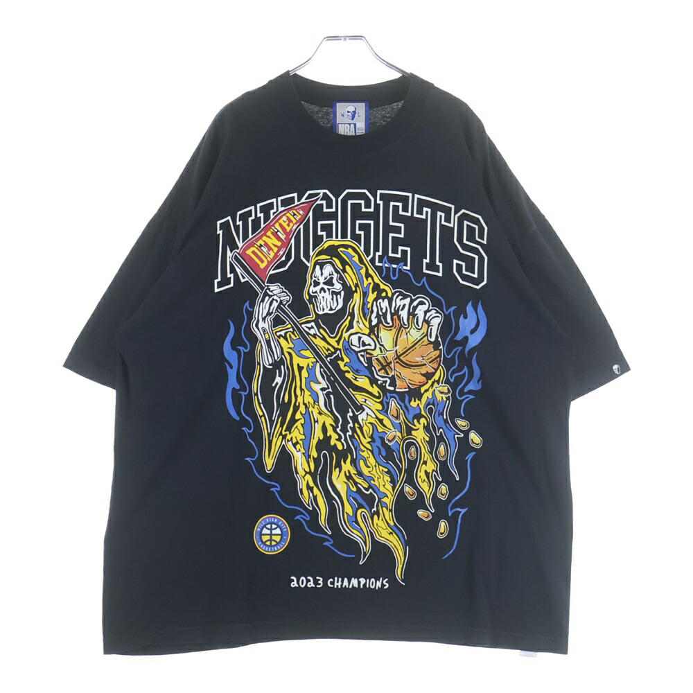 Warren Lotas(ウォーレンロータス) 大きさ:XXL ×NBA Denver Nuggets Reaper T-Shirts ×エヌビーエー デンバーナゲッツリーパープルオーバー クルーネックオーバーサイズグラフィックプリント半袖プルオーバー【中古】【座標軸B】【色合い黒いこと】【取りまわしバス発着場BRING横浜ビブレ店】