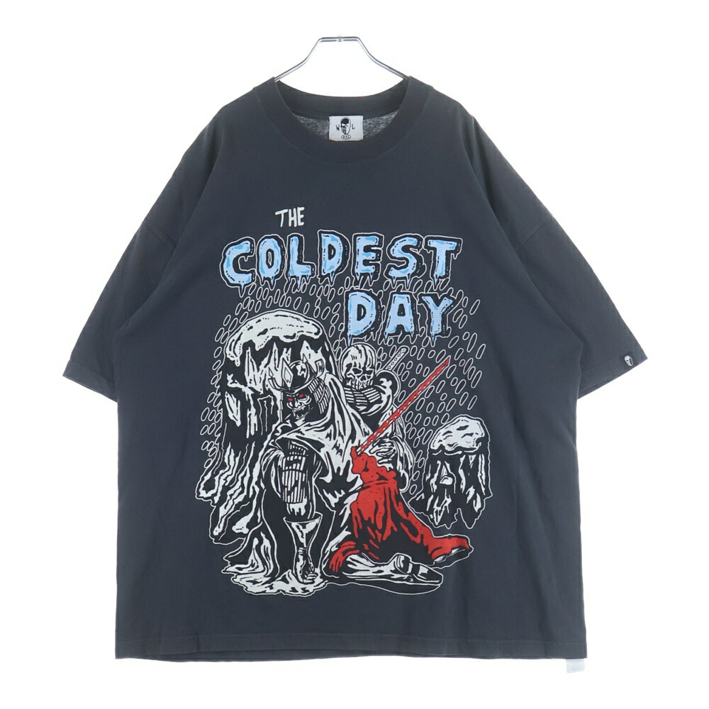 Warren Lotas(ウォーレンロータス) 大きさ:XXL The Coldest Day T-Shirts ザ コールデストデイプルオーバー クルーネックオーバーサイズグラフィックプリント半袖プルオーバー うす暗い薄墨色【中古】【座標軸B】【色合い薄墨色】【取りまわしバス発着場BRING横浜ビブレ店】