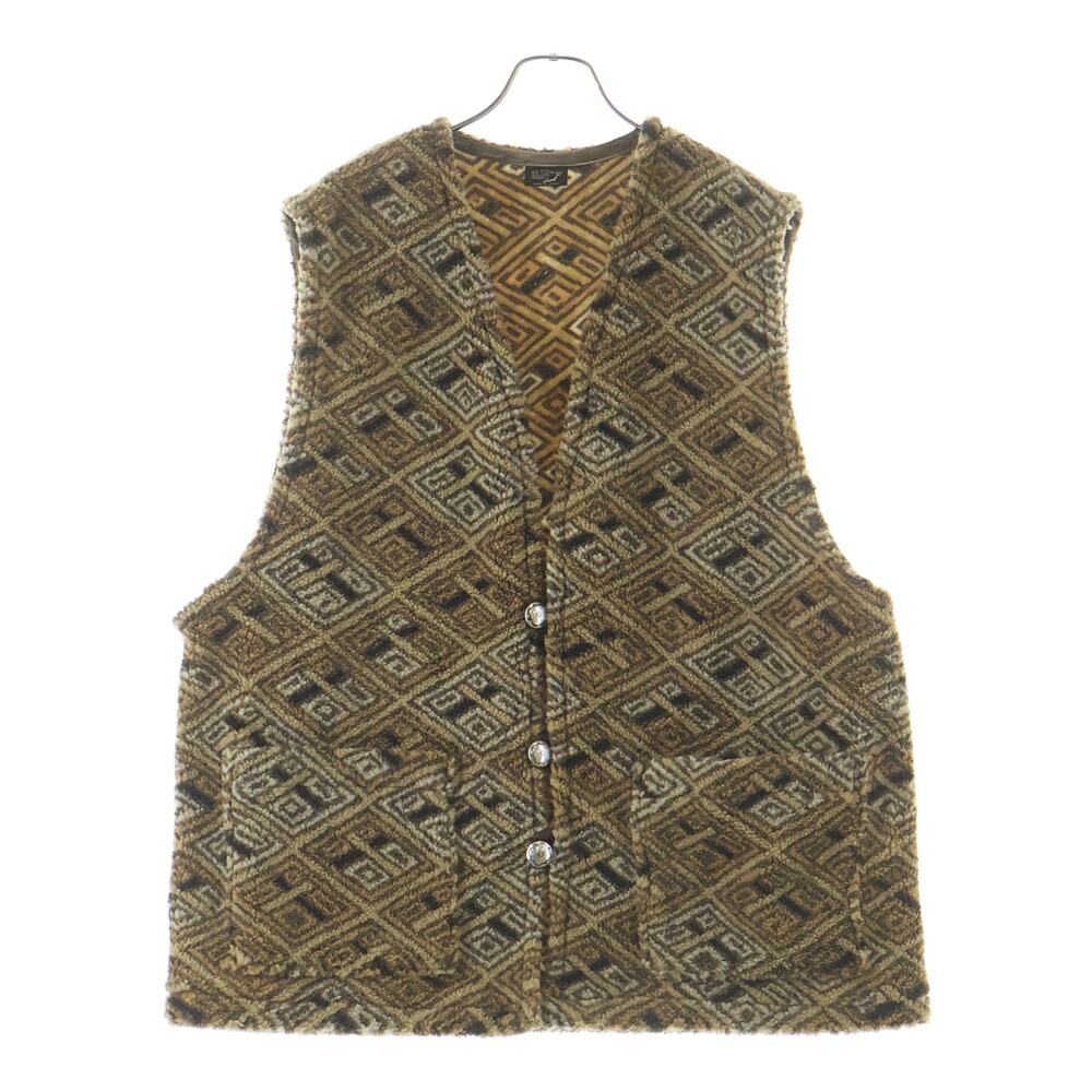 orslow(オアスロー) AFRICAN PATTERN BOA FlEECE VEST アフリカン行動様式 ボアフリースベスト 赤銅色【中古】【座標軸B】【色合い赤銅色】【オンライン制限事項商いもの】