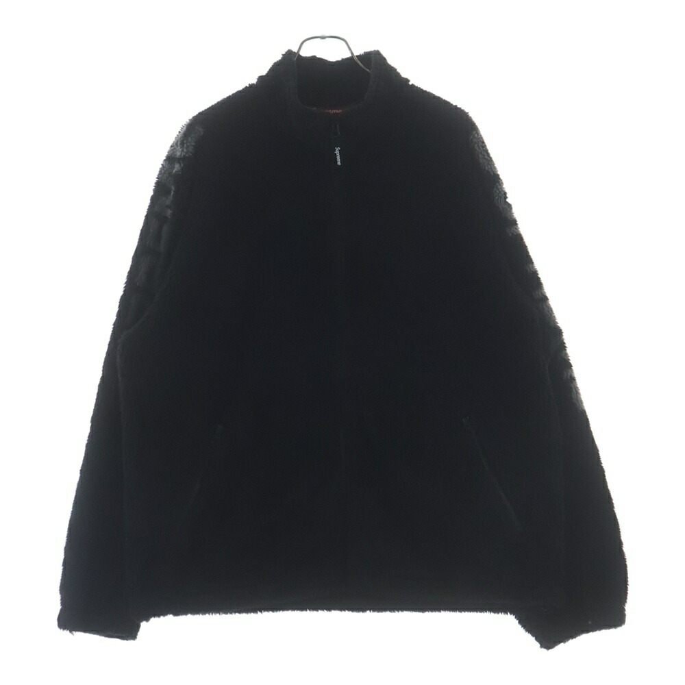 SUPREME(シュプリーム) 大きさ:XL 25SS Shoulder Logo Fleece Jacket ショルダーロゴデザイン ジップアップ フリースジャケット 黒いこと【中古】【座標軸B】【色合い黒いこと】【取りまわしバス発着場渋谷】