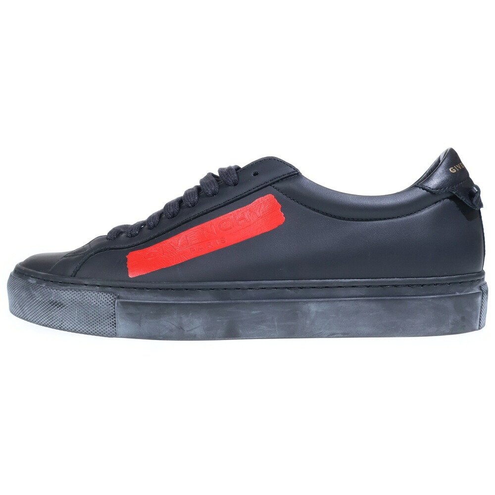 GIVENCHY(ジバンシィ) 大きさ:39 Urban Street アーバンストリート 絵の具ロゴタイプ なめし革 ローカットスニーカー【中古】【座標軸B】【色つや黒いこと】【取りまわしバス発着場BRING福岡天神店】
