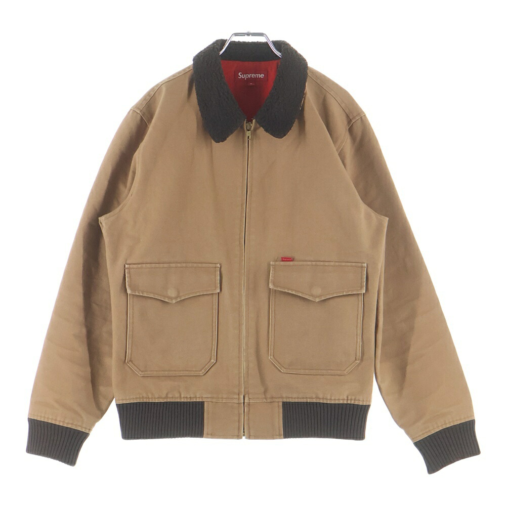 SUPREME(シュプリーム) サイズ:M 10AW Bomber Jacket ボアカラーボンバージャケット ベージュ【中古】【程度B】【カラーブラウン】【オンライン限定商品】｜ブランド買取・販売　BRING