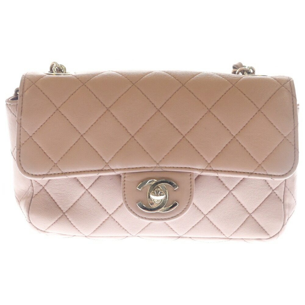 CHANEL(シャネル) ミニ マトラッセ ミニ御徒面子 ショルダーバッグ チェーン店御徒面子 さくら色 子ヒツジひと肌 しろがね色金具【中古】【度合いB】【色つやさくら色】【取りまわしバス発着場BRING：RED新宿東口店】