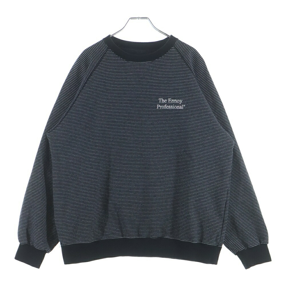 The Ennoy Professional(エンノイプロフェッショナル) 大きさ:M 24AW BORDER CREW AW24BRENCT01NTL 間借り人 労働者の一団素っ首 トレーナー 調教師 黒いこと/白いこと【中古】【座標軸B】【色つや黒いこと】【オンライン押さえる商いもの】