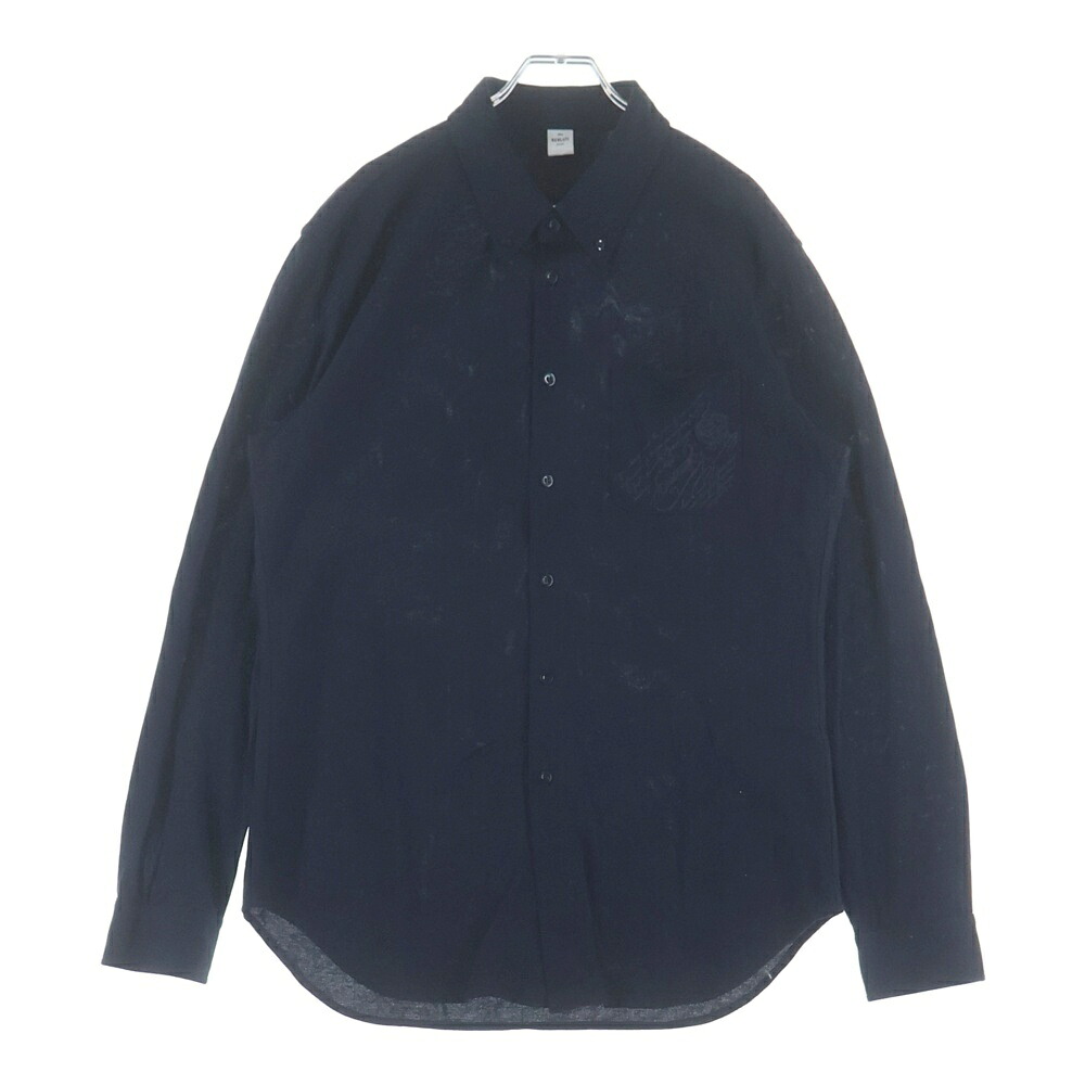 Berluti(ベルルッティ) サイズ:M 胸ポケットカリグラフィ刺繍 コットン 長袖シャツ ネイビー R26JSL16CAKW【中古】【程度B】【カラーネイビー】【取扱店舗BRING梅田茶屋町店】｜ブランド買取・販売　BRING