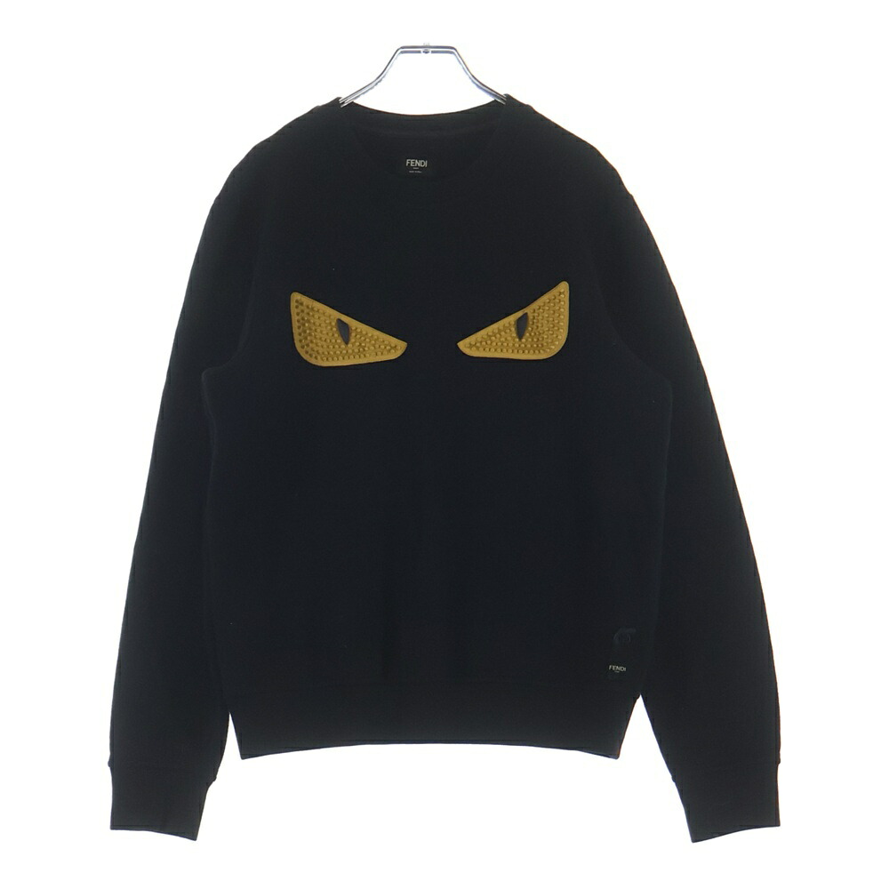 FENDI(フェンディ) 大きさ:44 バグズアイ 向こう正面青写真 クルーネックスウェット 黒いこと【中古】【座標軸B】【色合い黒いこと】【オンライン制限事項商いもの】