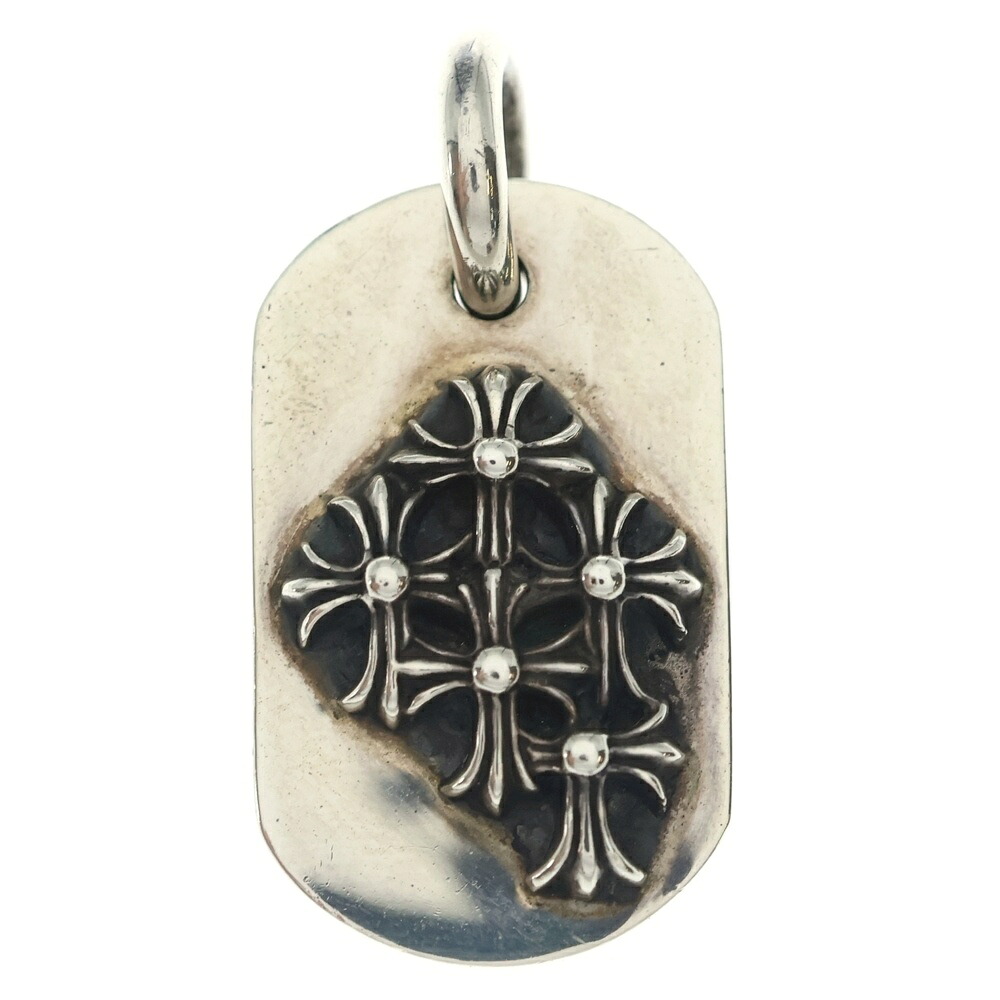 CHROME HEARTS(クロムハーツ) RAISED DOGTAG レイズドドッグタグ 惹きつける しろがね色首飾りいの一番【中古】【座標軸B】【色合いしろがね色】【取りまわしバス発着場渋谷】