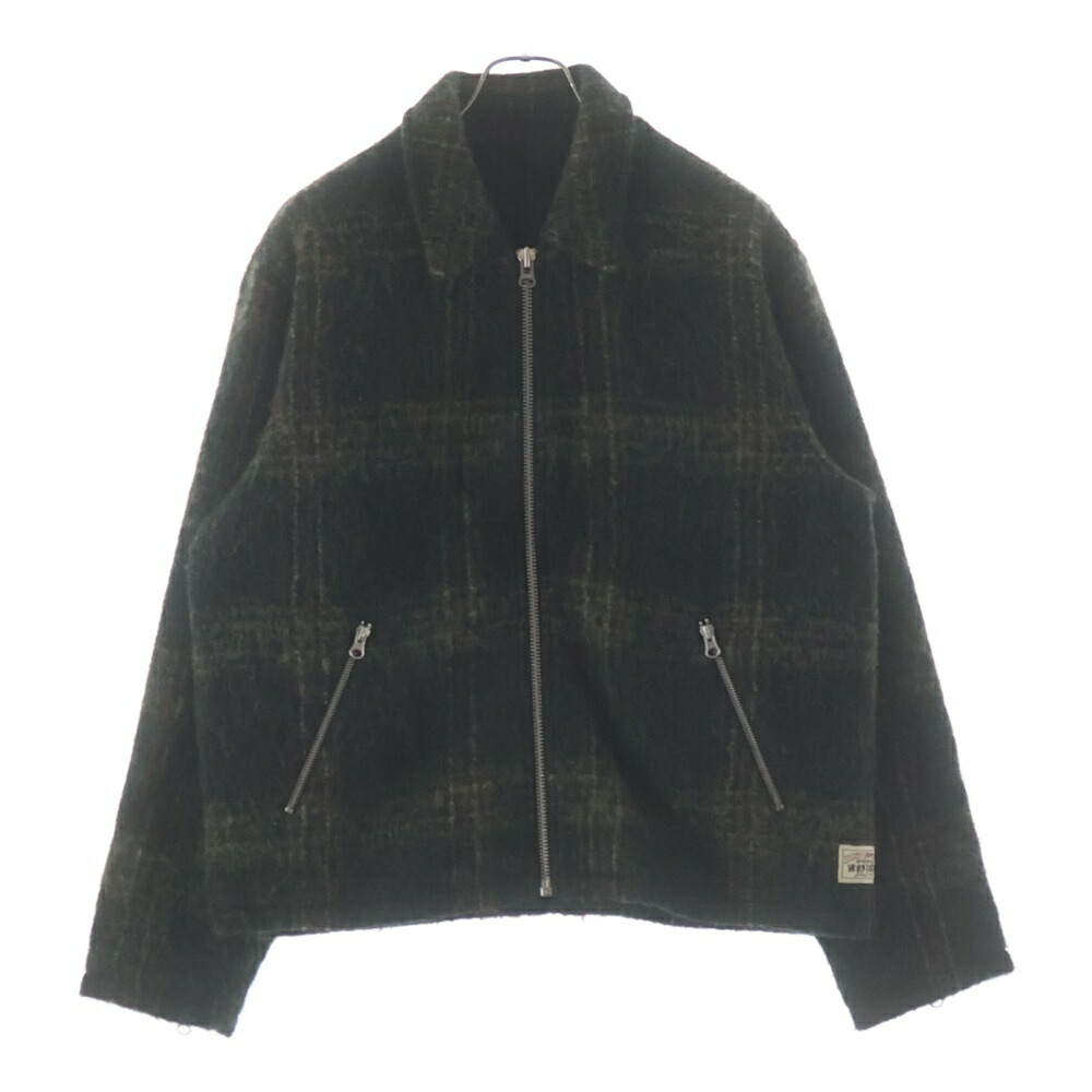 STUSSY(ステューシー) 大いさ:M 23AW MOHAIR CLUB JACKE モヘヤ 野球クラブ 照合のしるし柄ジップアップウールジャケット 上衣上衣 緑であること 115731【中古】【度合いB】【色合い緑であること】【取りまわしバス発着場BRING札幌店】 メンズファッション-コート・ジャケット