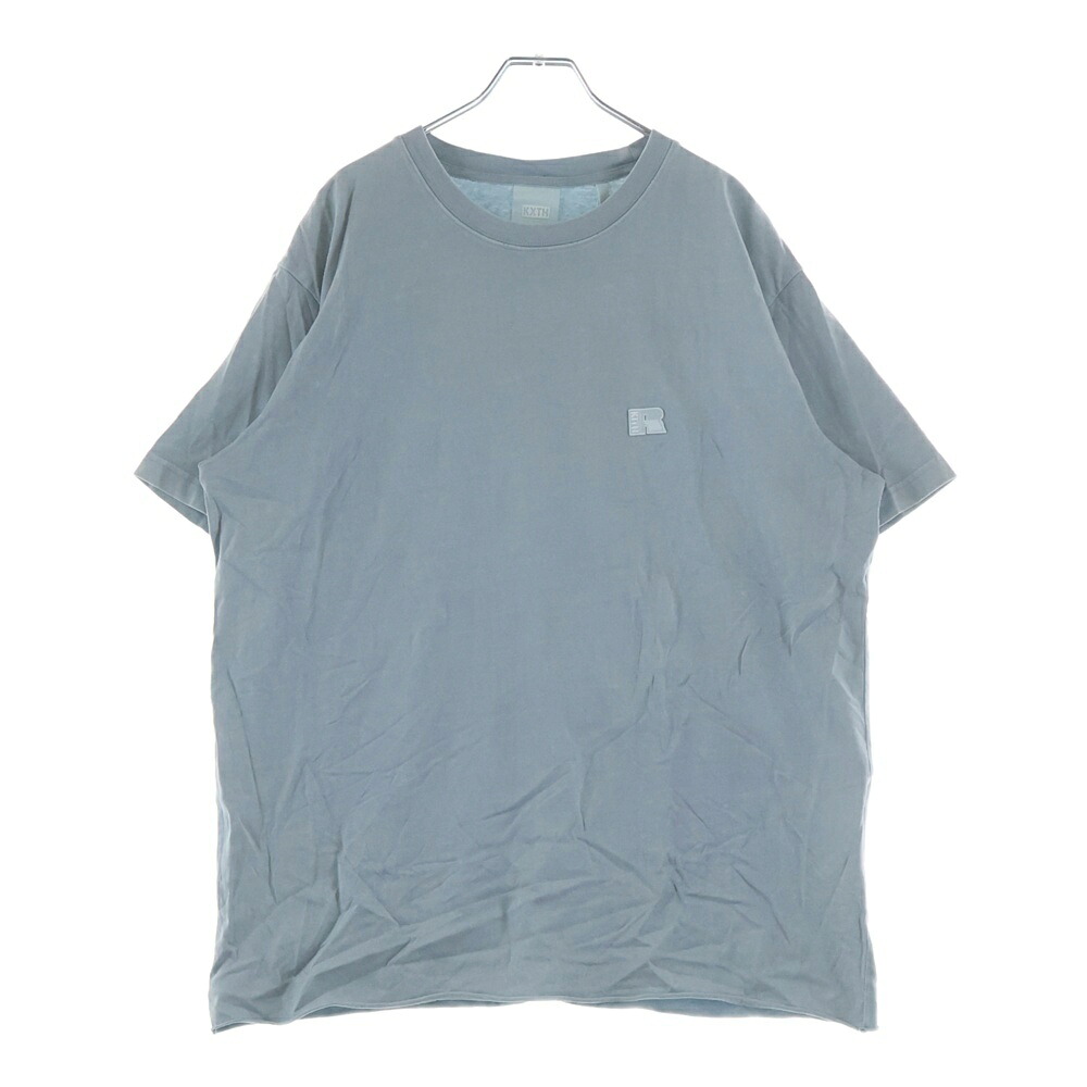 KITH(口付け) 大いさ:XL 21SS ×RUSSELATHLETIC LAX TEE ラッセルアスレチック フロントロゴエンブロイダリー 労働者の一団のど首 半袖ティーシャツ カットソー 青碧 21-071-060-0027-3-0【新古品/中古】【座標軸S】【色合い青碧】【取りまわしバス発着場BRING THRIFT CLOSET 幕張店】