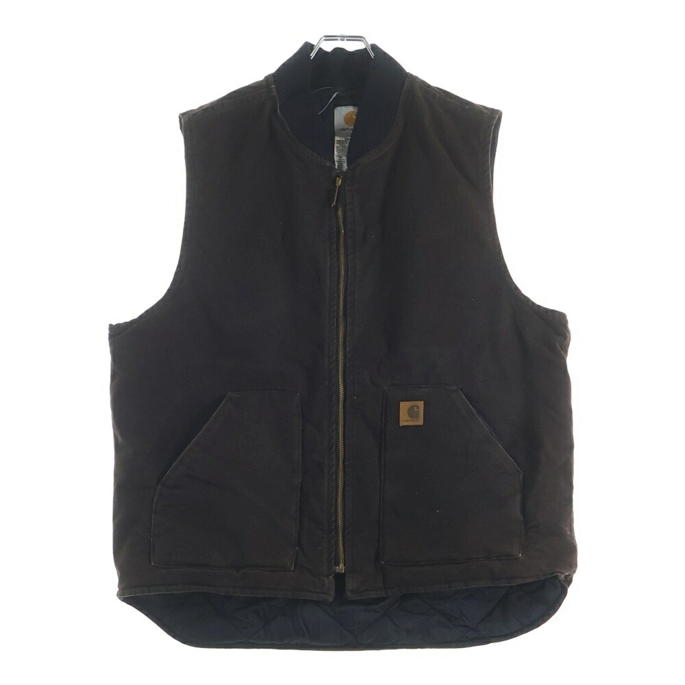 CARHARTT(鉄道車両ハート形) 大いさ:XL 10S Duck vest Arctic Quilt 合鴨地 キルティング限りない 上衣 ヴィンテージ 赤銅色 V02 DKB【中古】【度合いB】【色合い赤銅色】【取りまわしバス発着場BRING THRIFT CLOSET 幕張店】 コート・ジャケット-メンズファッション