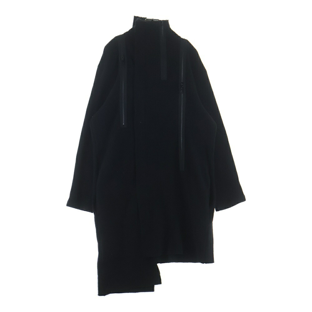 B Yohji Yamamoto(ビー ヨウジヤマモト) 大きさ:2 20AW 非対称 マルチジップデザイン 編み物 スウェーター 黒いこと NR-T57-181【中古】【座標軸B】【色合い黒いこと】【オンライン制限事項商いもの】