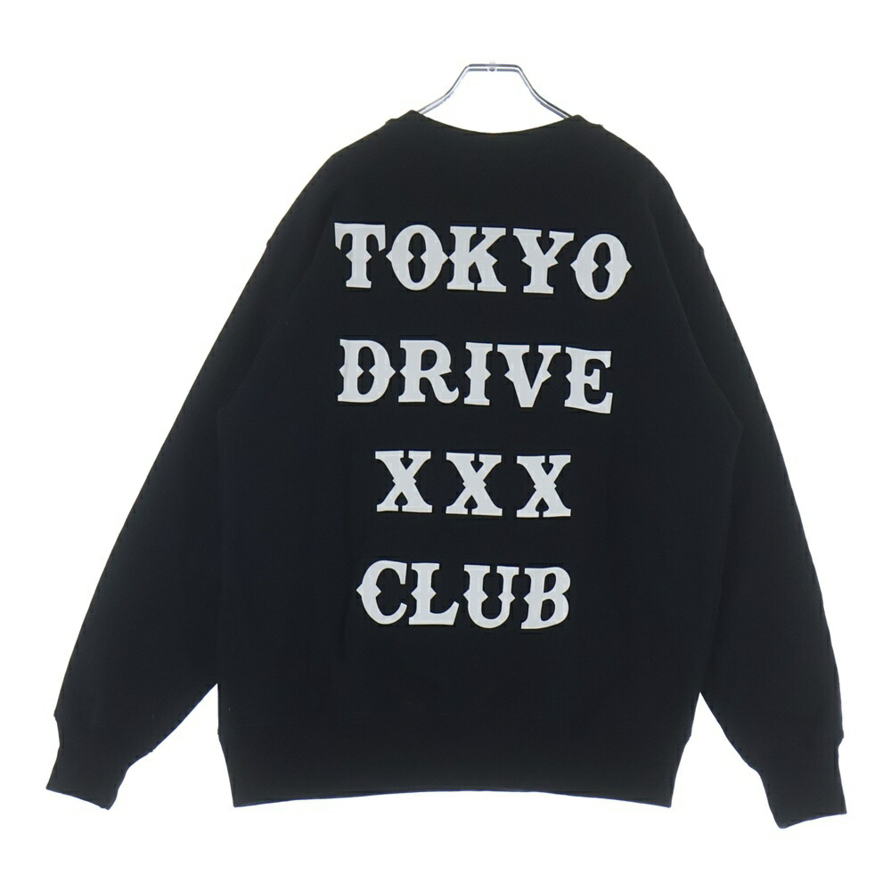 GOD SELECTION XXX(ゴッドセレクショントリプルエックス) 大きさ:L ×Tokyo Drive Car Club SWEATSHIRT クルーネックスウェットトレーナー 黒いこと XXX-0804【中古】【座標軸B】【色つや黒いこと】【オンライン押さえる商いもの】