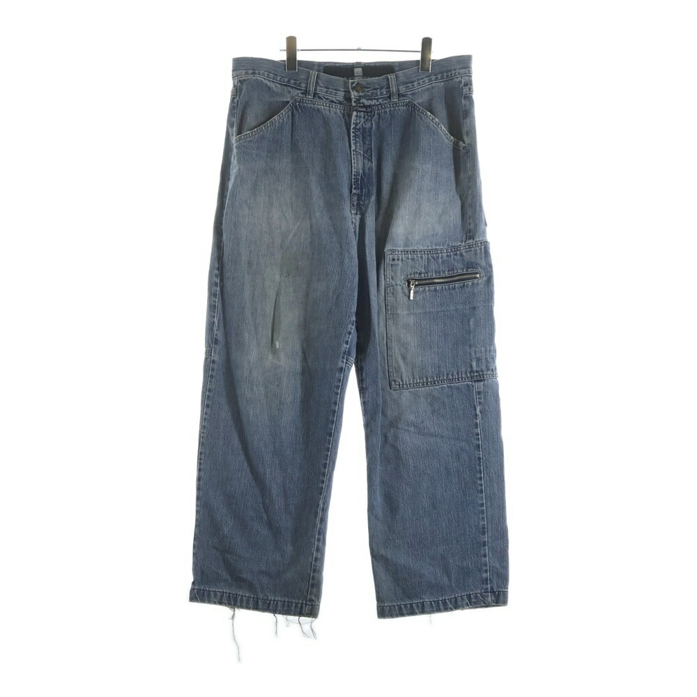 NO BRAND(否ブランド名) 大きさ:36 MARITHE FRANCOIS GIRBAUD マリテフランソワジルボー 90-00S 香港製 デカジップポケットデザイン ジーンズ バギーパンツ インディゴ【中古】【座標軸B】【色つや青み】【取りまわしバス発着場BRING THRIFT CLOSET 幕張店】