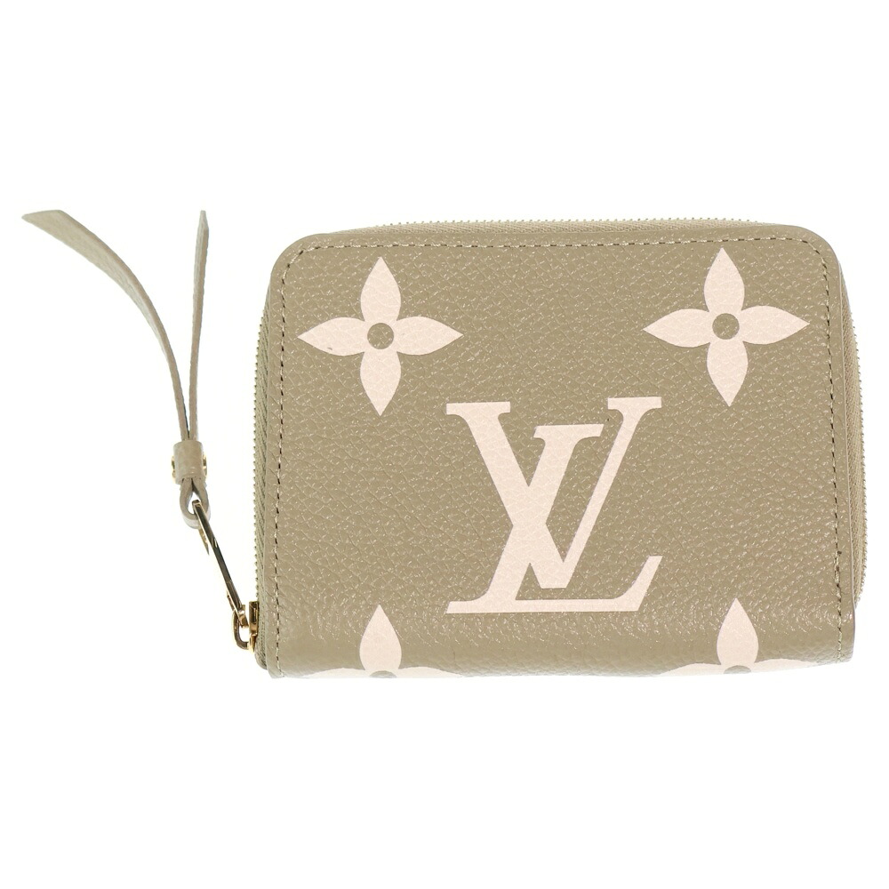 LOUIS VUITTON(ルイヴィトン) モノグラムアンプラント ジッピーコインパース コインケース ミニ札入れ バイ色合い カーキ×象牙色 なめし革 M82448 ゴールド金具【中古】【座標軸B】【色合いカーキ】【取りまわしバス発着場BRING京都河原町店】