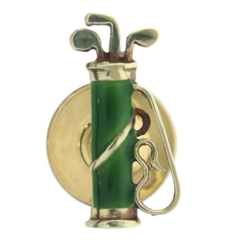 TIFFANY & Co.(ティファニー) 14K ゴルフバッグ ネクタイピン ピンズ ゴールド/グリーン【中古】【程度B】【カラーゴールド】【取扱店舗新宿】｜ブランド買取・販売　BRING