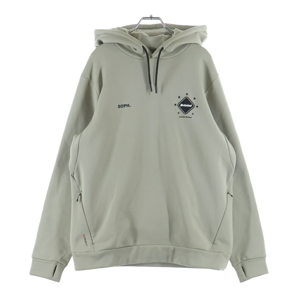 F.C.R.B./F.C.Real Bristol/FCRB(エフシーアールビー/エフシーレアルブリストル) 大きさ:M 24AW FCRB-242064 フロントロゴワッペン ポリエステル ティーシャツパーカー ベージュ【中古】【座標軸B】【色合いベージュ】【オンライン制限事項商いもの】