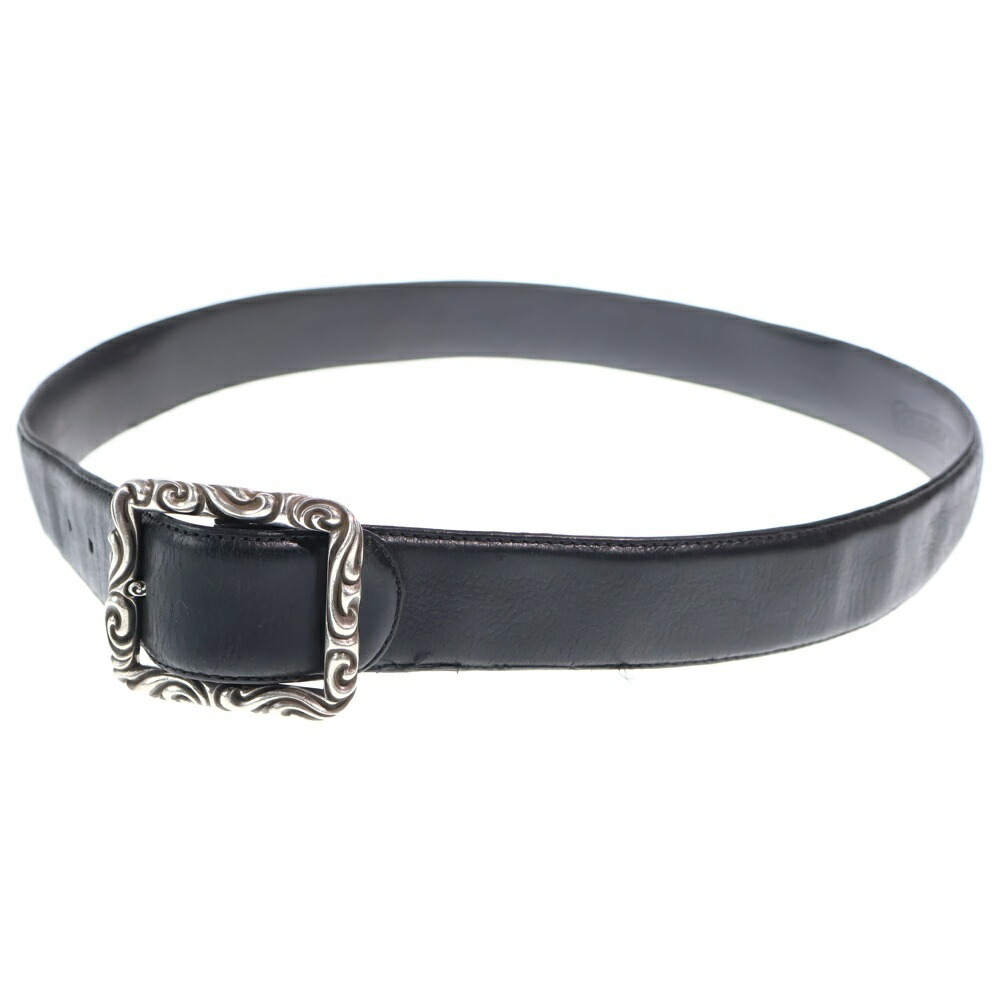 CHROME HEARTS(クロムハーツ) 大いさ:36 BLT SCRLREC レクタングルスクロール なめし革三尺帯【中古】【座標軸B】【色合い黒いこと】【取りまわしバス発着場OneStyle名古屋運動場店】