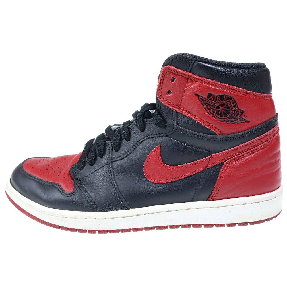 NIKE(ナイキ) 大いさ:US9/28糎 AIR JORDAN 1 RETRO HIGH OG BANNED BRED エアジョーダン1食麺麭 ハイカットスニーカー US10 555088-001【中古】【座標軸B】【色合い赤いこと】【取りまわしバス発着場BRING KICKS】