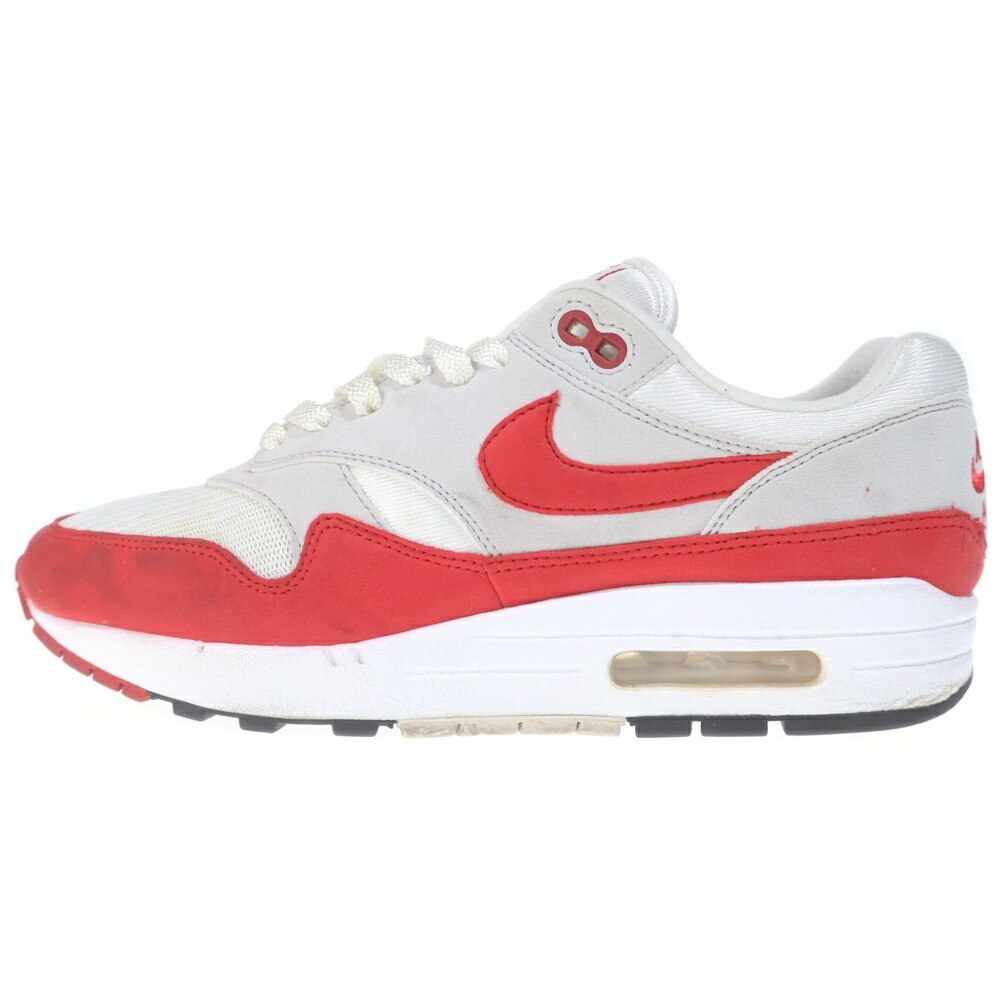 NIKE(ナイキ) 大きさ:26.0糎 AIR MAX 1 ANNIVERSARY RED 908375-103 大気圏マックス1 記念日 ローカットスニーカー 白いこと/赤いこと US8/26糎【中古】【座標軸B】【色合い白いこと】【取りまわしバス発着場BRING THRIFT CLOSET 幕張店】