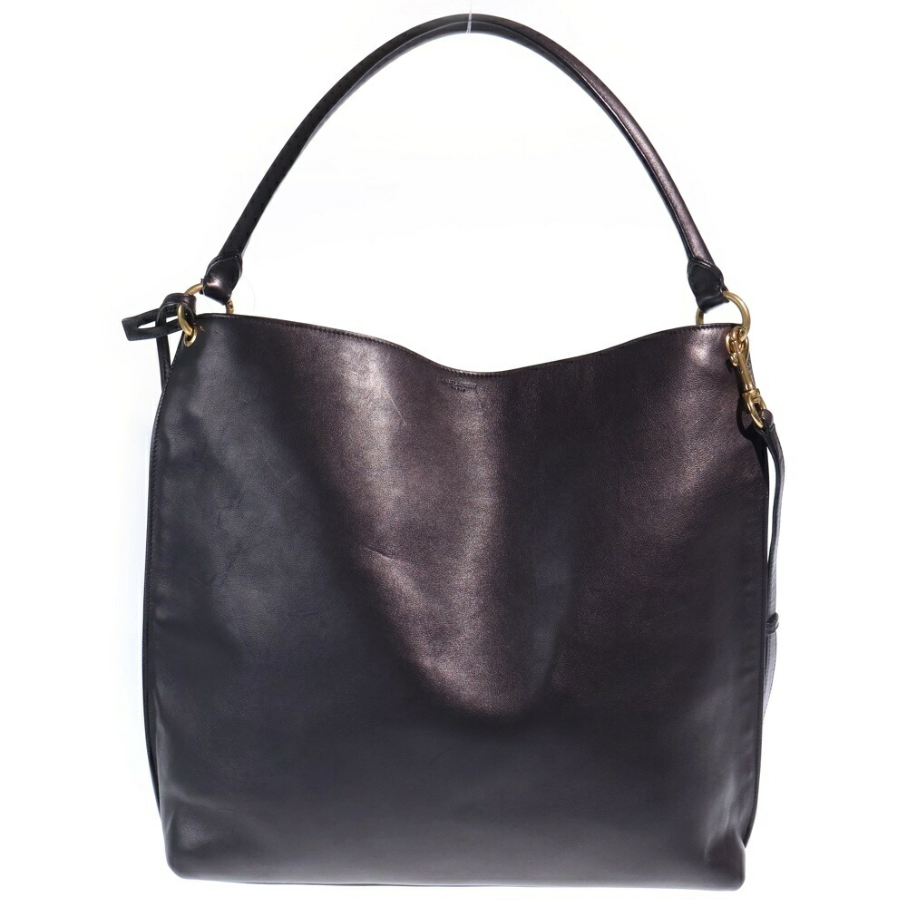 SAINT LAURENT PARIS(サンローランパリ) ホーボーバッグ 2WAY御徒面子 ショルダーバッグ ハンドバック 黒いこと なめし革 635266 ゴールド金具【中古】【座標軸B】【色つや黒いこと】【取りまわしバス発着場BRING京都河原町店】