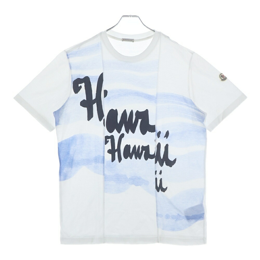 MONCLER(モンク軌跡) 大きさ:M SS T-SHIRT H10918C00047 8390Y 刷り上げる半袖プルオーバー 白いこと【中古】【座標軸A】【色合い白いこと】【取りまわしバス発着場BRING心斎橋店】