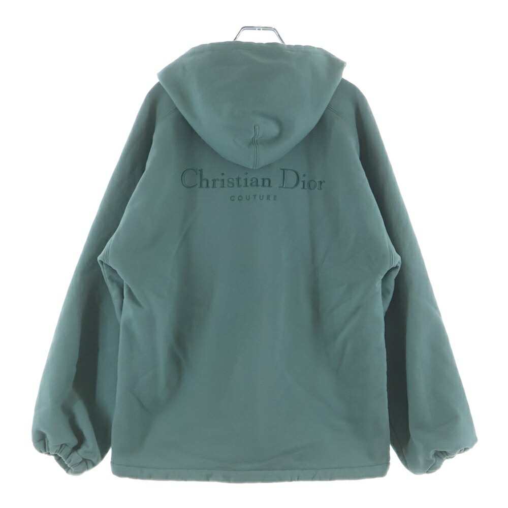 DIOR(クリスチャンディオール) 大きさ:S 23SS オブ漏れる ロゴエンブロイダリー リヴァーシブル ジップアップフーディ パーカー 緑であること 313J232A0531【中古】【度合いB】【色つや緑であること】【取りまわしバス発着場新宿】