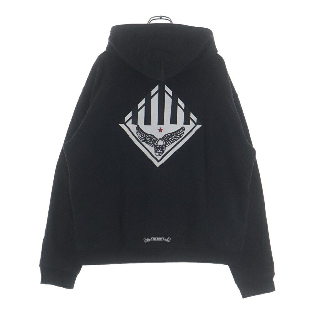 CHROME HEARTS(クロムハーツ) 大いさ:L FOTI SWTSHRT 固定ディスク ZIP フォティ バックプリントジップパーカー フーディ 黒いこと【中古】【座標軸B】【色合い黒いこと】【取りまわしバス発着場BRING札幌店】