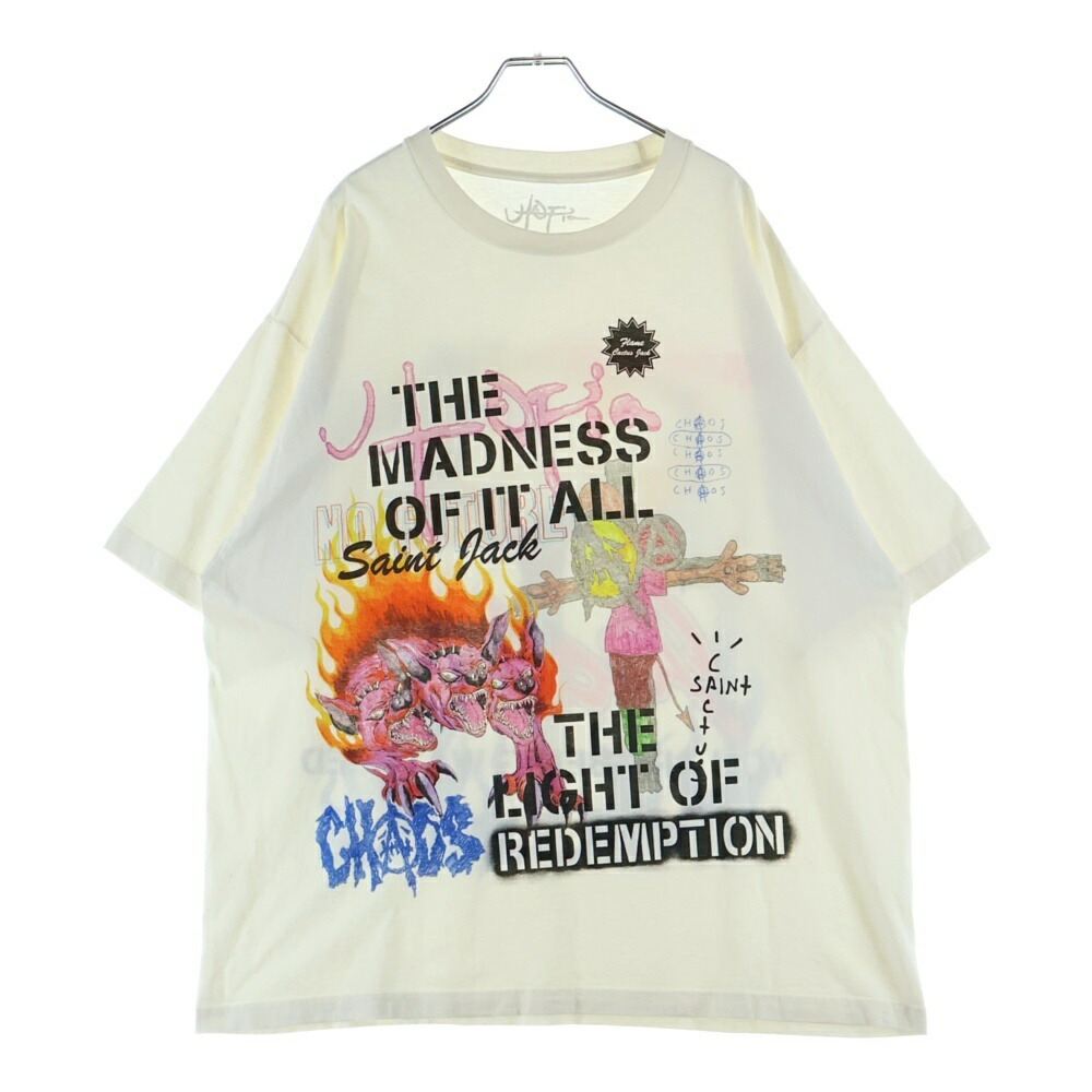 Cactus Jack(カクタスジャック) サイズ:XXL ×SAINT MICHAEL UTOPIA 3A TEE セントマイケル ユートピア 両面プリントTシャツ 半袖クルーネックカットソー ホワイト【中古】【程度A】【カラーホワイト】【取扱店舗BRINGアメリカ村店】|ブランド買取・販売 BRING