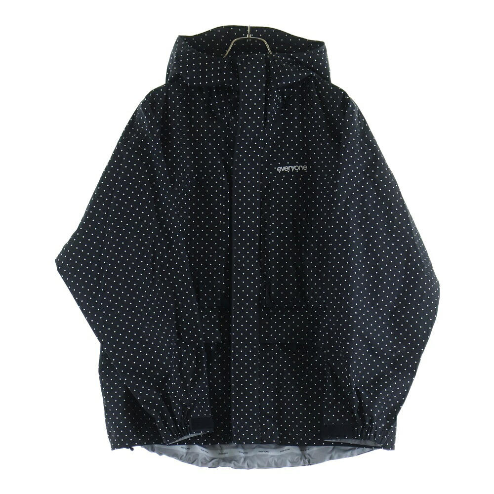 everyone(エブリワン) 大きさ:M Dot 3Layer Jacket 点点柄 3度合い ジップアップ フーデッドナイロンジャケット 黒いこと AKAD037【中古】【座標軸B】【色合い黒いこと】【取りまわしバス発着場BRING廟堂店】
