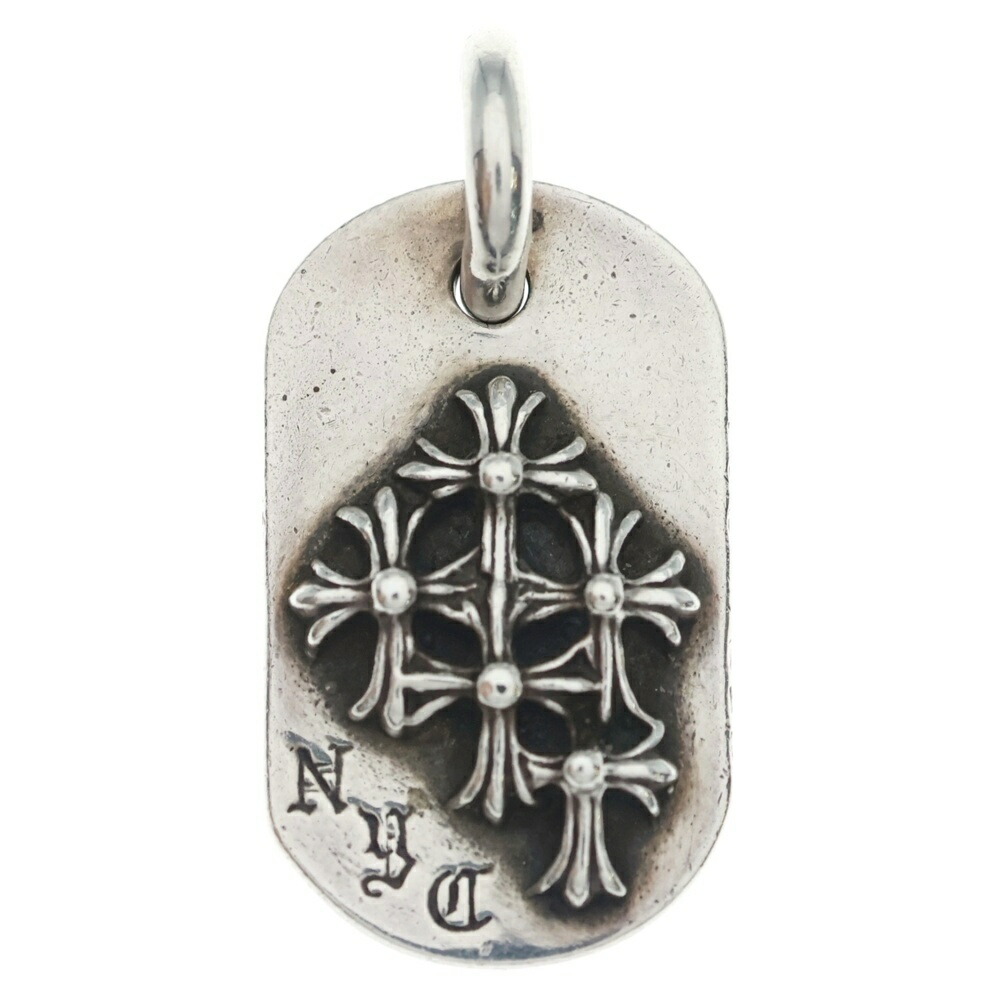 CHROME HEARTS(クロムハーツ) RAISED DOGTAG レイズドドッグタグ NYC押さえる 首飾りとっ始め しろがね色【中古】【度合いB】【色つやしろがね色】【取りまわしバス発着場OneStyle新宿店】
