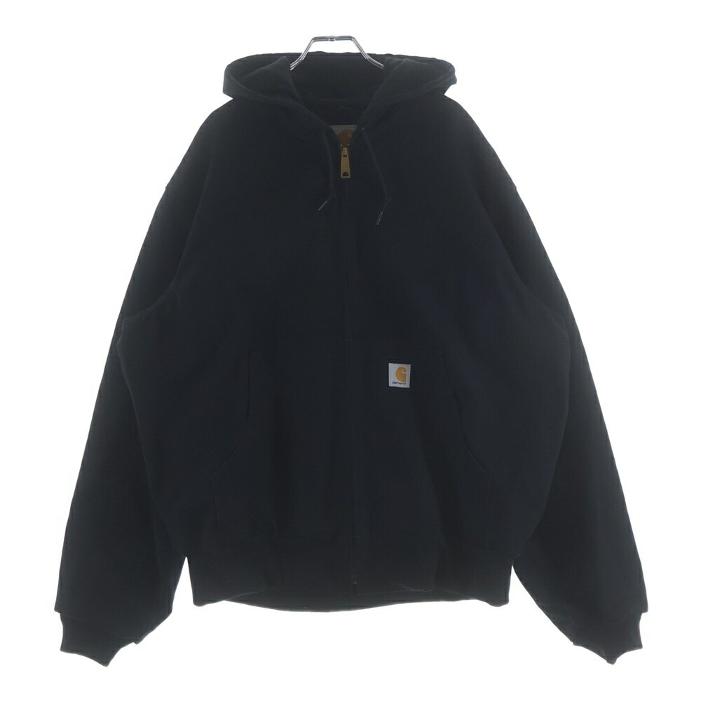 CARHARTT(鉄道車両ハート型) 大きさ:L regular DUCK ACTIVE JACKET 家鴨 積極的 上衣 裏地メッシュ USA製 J131 黒いこと【中古】【座標軸B】【色合い黒いこと】【オンライン制限事項商いもの】