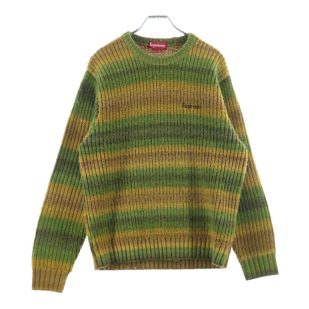 SUPREME(シュプリーム) 大きさ:M 17AW Ombre Stripe Sweater オンブレ 縞模様 スウェーター 緑であること【中古】【座標軸B】【色つや緑であること】【取りまわしバス発着場BRING THRIFT CLOSET 幕張店】