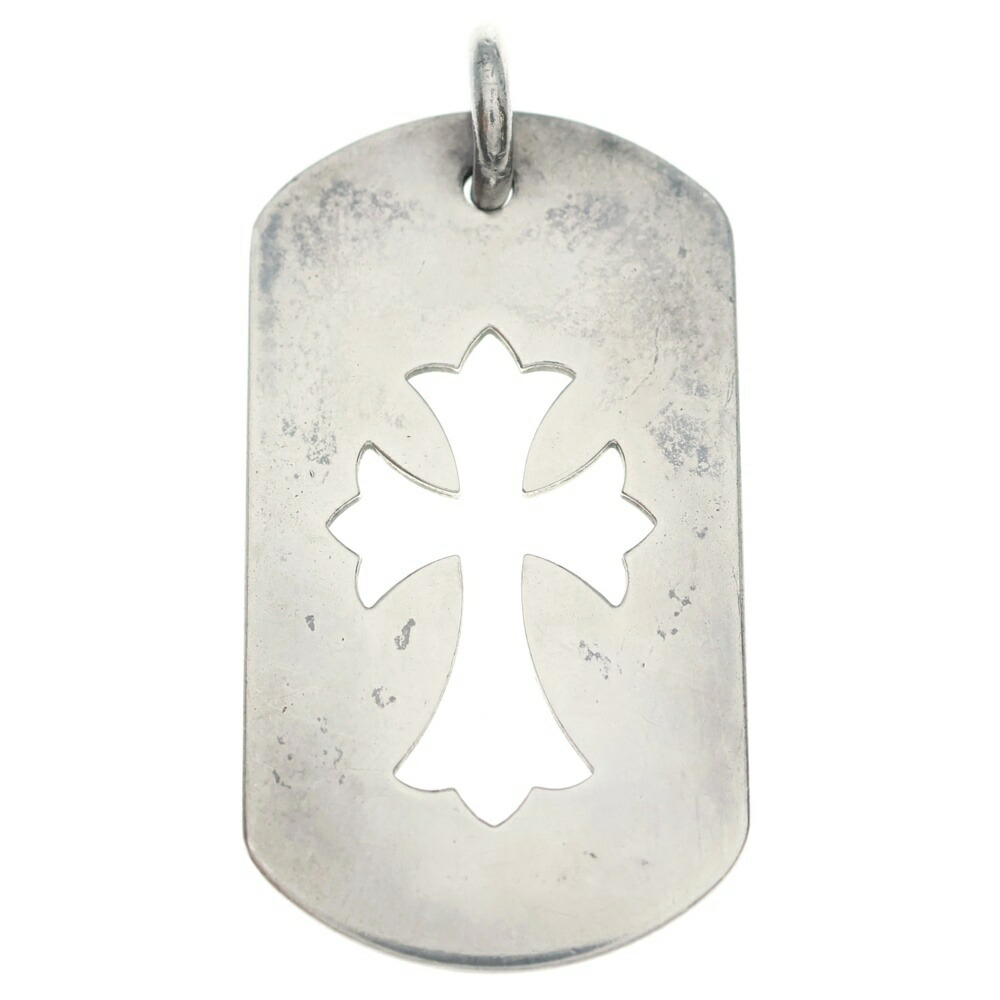 CHROME HEARTS(クロムハーツ) D TAG LRG CO CRS カットアウトクロスドッグタグ ラージ シャンデリヤいの一番 しろがね色 BCA239【中古】【座標軸B】【色合いしろがね色】【取りまわしバス発着場BRING心斎橋店】