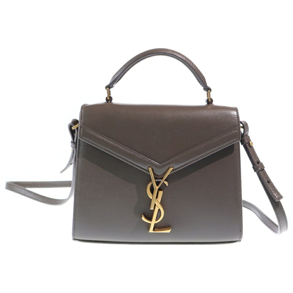YVES SAINT LAURENT(イヴサンローラン) カサンドラ なめし革 ミニ 御手々 ショルダーバッグ 薄墨色 623930【中古】【座標軸B】【色合い薄墨色】【取りまわしバス発着場BRING福岡天神店】 バッグ-ハンドバッグ-レディースバッグ