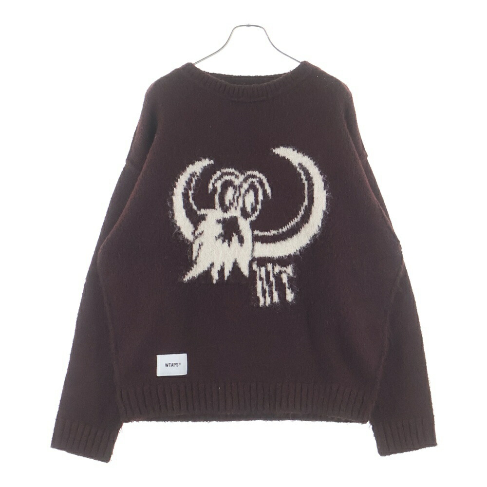 WTAPS(ダブルタップス) 大いさ:3 25AW CREW NECK BVO / SWEATER / WOPL 絨毛混 クルーネックニットセーター バーガンディ 252MADT-KNM02【中古】【度合いB】【色合い赤いこと】【取りまわしバス発着場BRING THRIFT CLOSET 幕張店】 トップス-ニット・セーター-メンズファッション