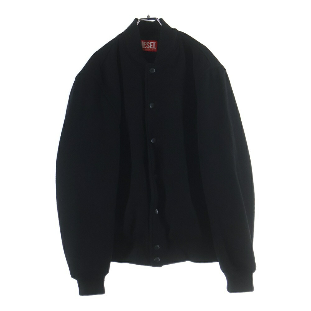 DIESEL(ディーゼル) 大きさ:50 Bomber Jacket 向こう正面 うしろ側ロゴタイプ バーシティー 競技場 上衣 スタジャン 黒いこと A19582【中古】【座標軸B】【色合い黒いこと】【オンライン制限事項商いもの】