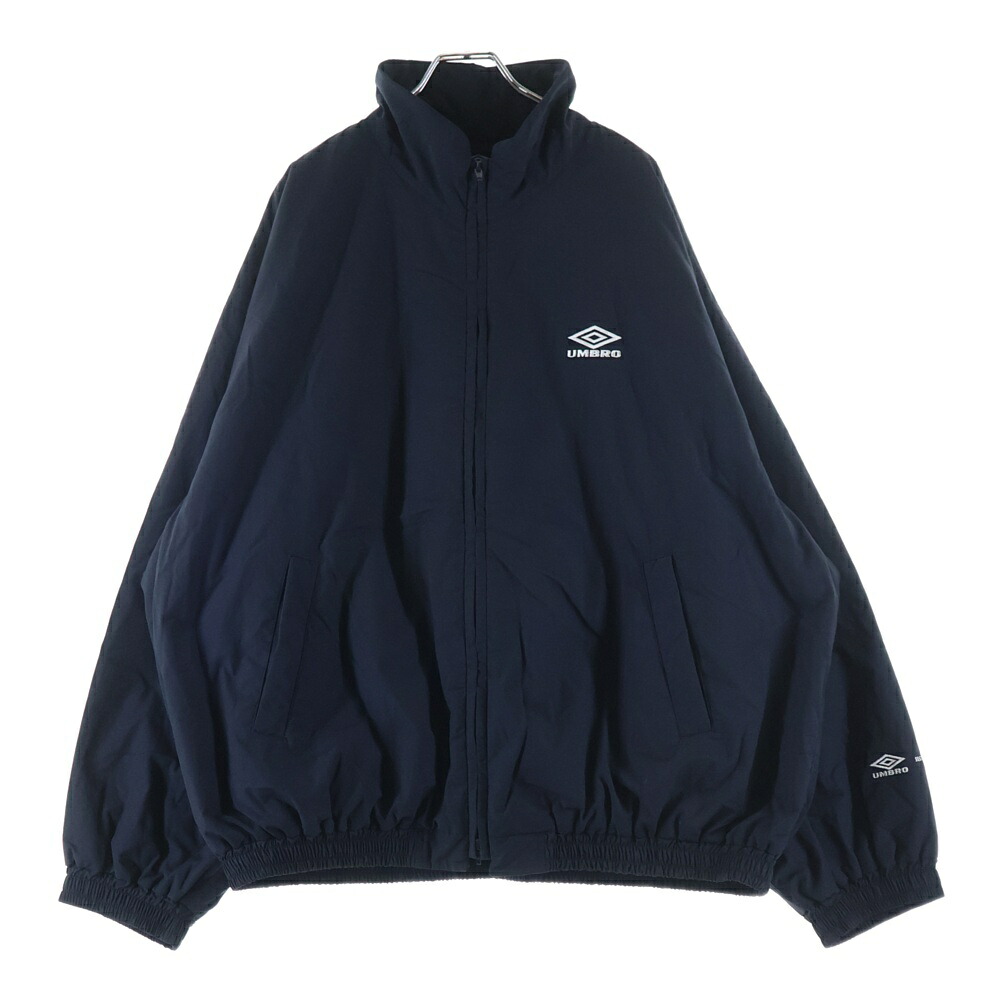 Stein(シュタイン) 大きさ:M ×UMBRO POPLIN PADDED JACKET アンブロ 向こう正面ロゴタイプ刺しゅう ナイロン上衣 米国海軍 ST.1340【中古】【座標軸A】【カラーネイビー】【オンライン制限事項商いもの】