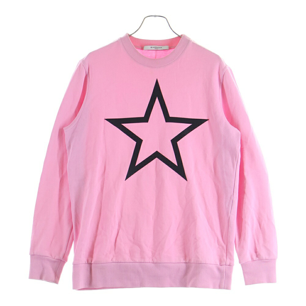 GIVENCHY(ジバンシィ) 大きさ:XS 13SS Sweatshirt はやりっ子刷り上げる クルーネックスウェットトレーナー サクラ色 17X7714495-670-XS【中古】【座標軸A】【色つやサクラ色】【取りまわしバス発着場AWESOME原宿店】